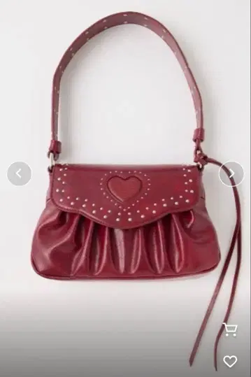 [완판템] MOUSSY 하트 개더 스터드 백 레드