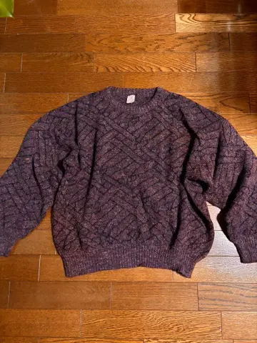 이탈리아제 울 니트 스웨터 구제 의류 빈티지 올 패턴