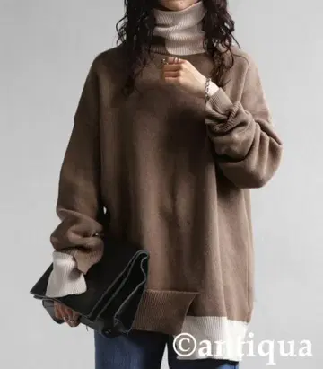 antiqua 안티카 아지메 하이넥 니트 스웨터