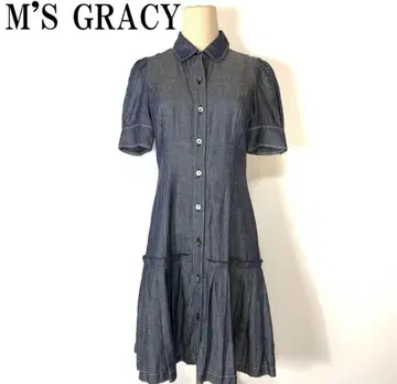 M'S GRACY 데님 컬러 반팔 원피스 38