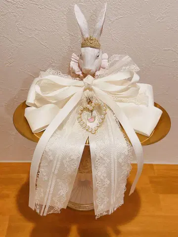 LIZ LISA 하트 핀 포함 레이스 리본 머리핀
