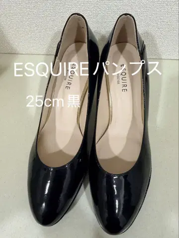 미사용 ESQUIRE 펌프스 블랙 25.0cm 한국