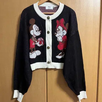 [ MOUSSY x Disney ] 마우지 미키 가디건 니트