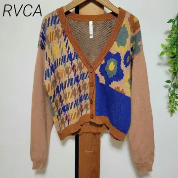 RVCA 루카 꽃무늬 올 패턴 니트 가디건 M