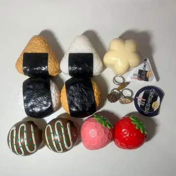 가챠 반지 오니기링 타코야키 짱구는 못말려(크레용 신짱) 딸기 반지