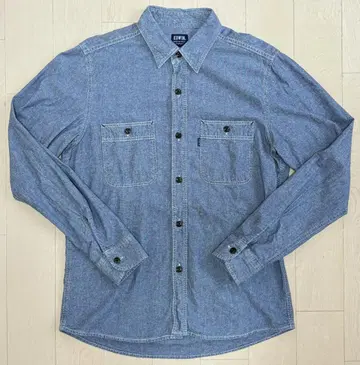 에드윈 ET0014 샴브레이 셔츠 남성용 S 사이즈 인디고 블루
