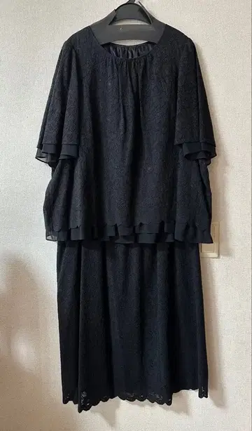 핏미모아 ELL 사이즈 블랙 레이스 드레스 셋업