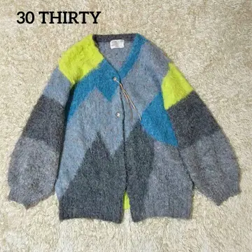 30 THIRTY 가디건 루즈핏 컬러 블록