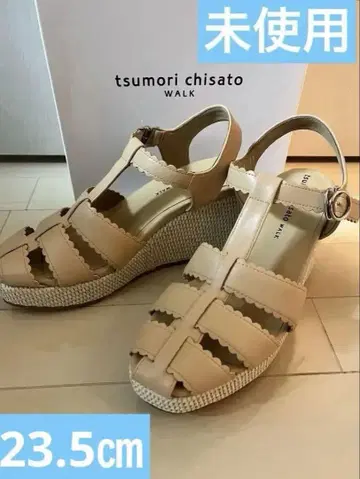 [ 미사용 ] tsumori chisato 베이지 웨지 샌들