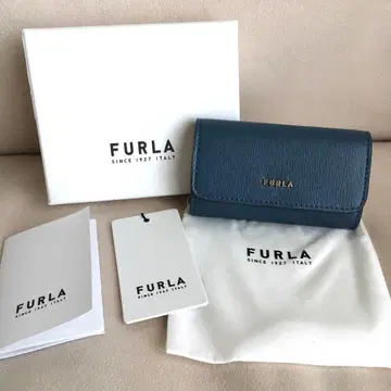 새상품 FURLA 훌라 4연 키케이스 블루 베이지