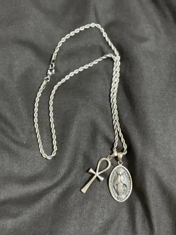 앙크 크로스와 메달 목걸이 (실버 925)