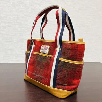 Harris Tweed 레드 체크 토트백