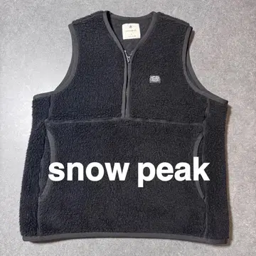 snow peak 울 플리스 베스트 양모 하프 지퍼 블랙 M