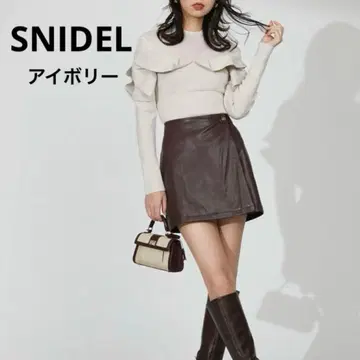 snidel 시스루 도킹 니트 상의 긴팔 프릴 프리 사이즈