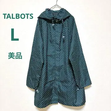 TALBOTS 판초풍 자켓 네이비 x 그린 기하학 패턴 여성용 L 상당