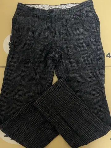 ETRO 글렌체크 센터 프레스 울 팬츠