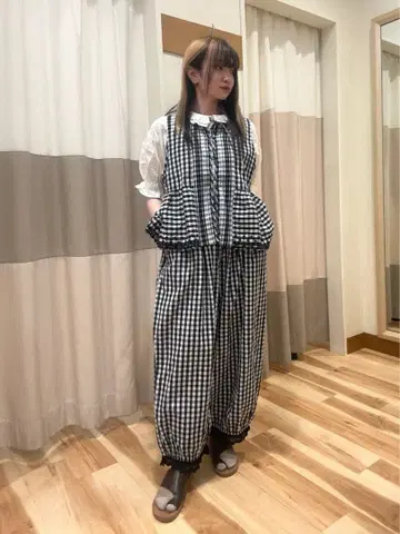 [ 미사용 새상품 ] 사만사 모스모스 깅엄 체크 셋업 블랙