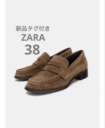 완판템 ZARA 스플릿 스웨이드 페니 스트랩 로퍼 38