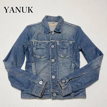 YANUK 야누크 스트레치 데님 자켓 데미지 가공 데님 P 사이즈