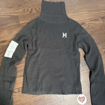 HTH 리브 하이넥 스웨터 F 차콜