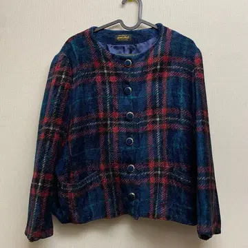 [ vintage ] 타탄 체크 노카라 자켓