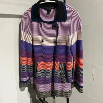 MARC BY MARC JACOBS 더블 버튼 니트 자켓 보더