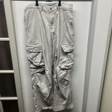 데미지 데님 카고 팬츠