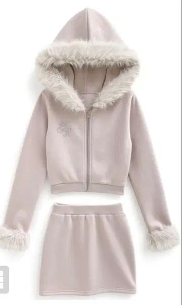 퍼 후드티 x 미니 스커트 맨투맨 셋업 [pm413] S