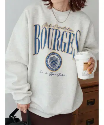 Bourges 프린트 오버 사이즈 맨투맨
