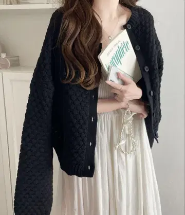 [ mily bilet ] 2way 톡톡 경량 크롭 니트 가디건