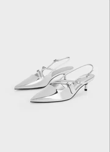 찰스앤키스 슬링백 펌프스 실버