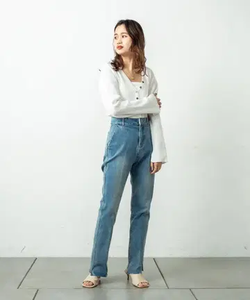 뷰티 슬릿 데님
