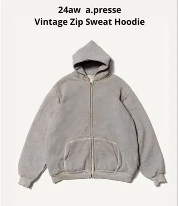 24aw a.presse Vintage Zip Sweat Hoodie 4
