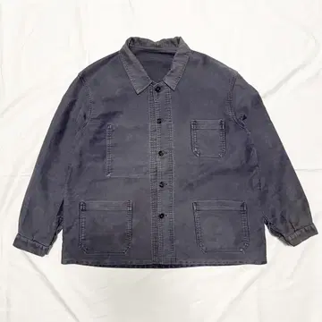 가슴 너비 빅 60s 블랙 몰스킨 프랑스제 빈티지 커버올