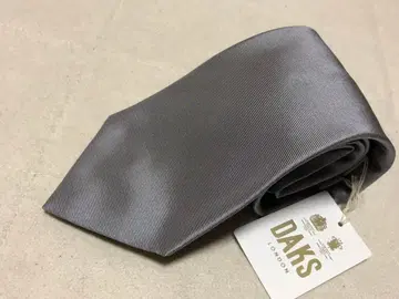228 새상품 DAKS 닥스 무지 실크 넥타이 일본제 그레이