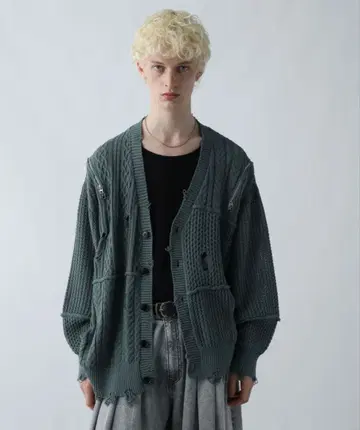 [ HARE ] BIG 데미지 ZIP 가디건