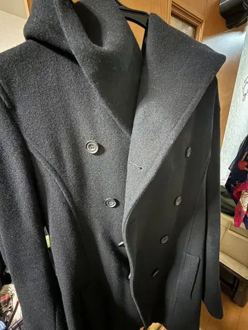 ato 롱 코트 후드 부착 더블 버튼