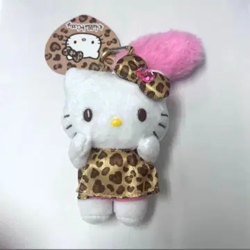 산리오 시마무라 헬로키티 레오파드 무늬 마스코트 참