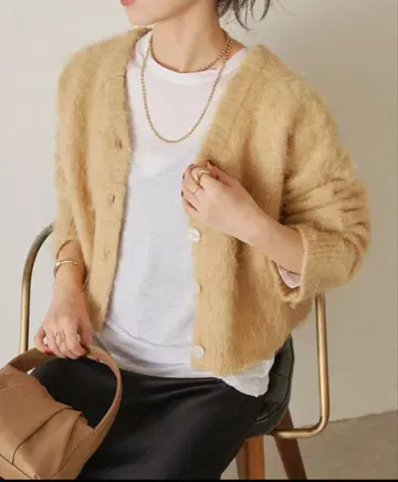 새상품 제나 에스파스 메르베유 2WAY 샤기 숏 니트