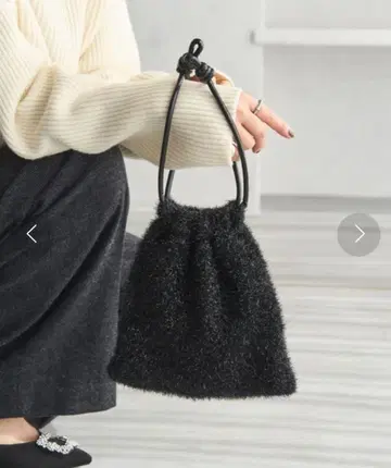 LE TALON 샤이니 니트 BAG 백 라메 복조리 블랙