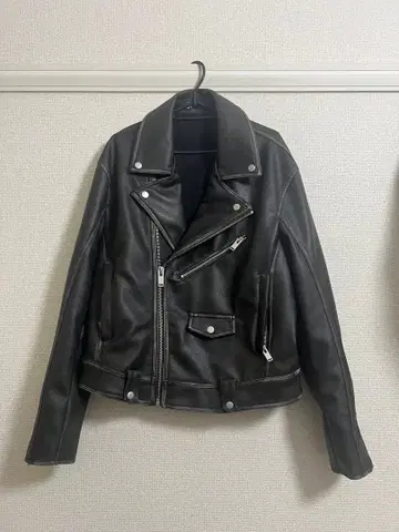 블랙 더블 라이더 자켓