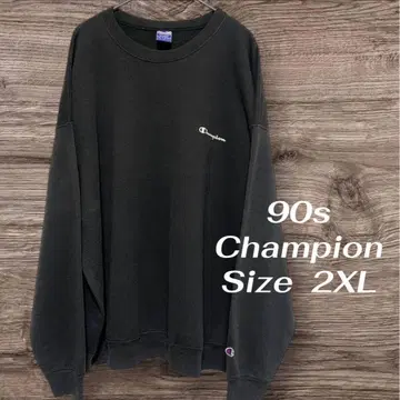 90s Champion 맨투맨 트레이닝복 원포인트 파랑 택 블랙