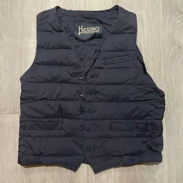 Herno 네이비 다운 베스트 희귀 54 사이즈