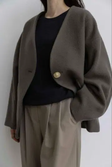 Na.e 나에 Boucle Half Coat 부클레 하프 코트 올리브