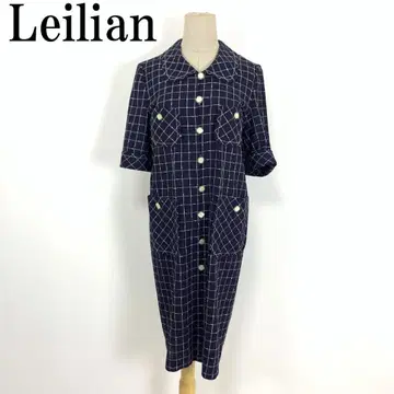 LA7095 레리안 울 체크 반팔 원피스 네이비 9