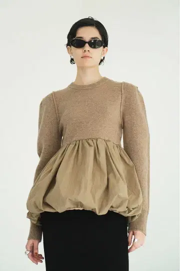 CLANE DOCKING POWERSHOULDER KNIT TOPS
