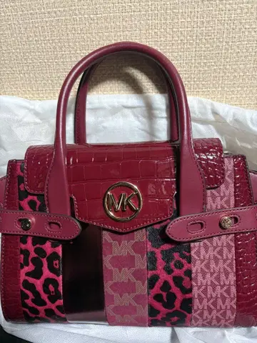 마이클코어스 레오파드 무늬 숄더백 빨간색