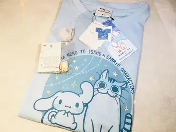 미사용 새상품 큐르가 밤은 고양이와 함께 T셔츠