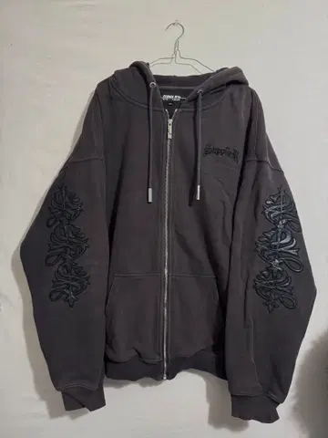 [ supplier ] 가죽 패치 집업 후드티 XXL
