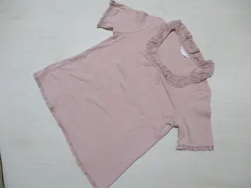 컨디션 최상 핑크하우스 프릴 스퀘어 티셔츠 핑크 L 사이즈